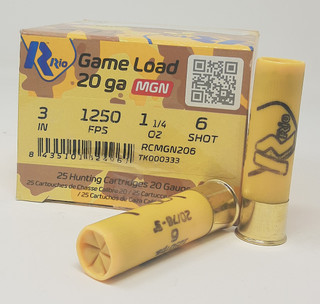  Ammunition RC20MGN6 Game Load 20Gauge 3 1 1/4oz 6Shot 25 Per Box/10 Case Ammo