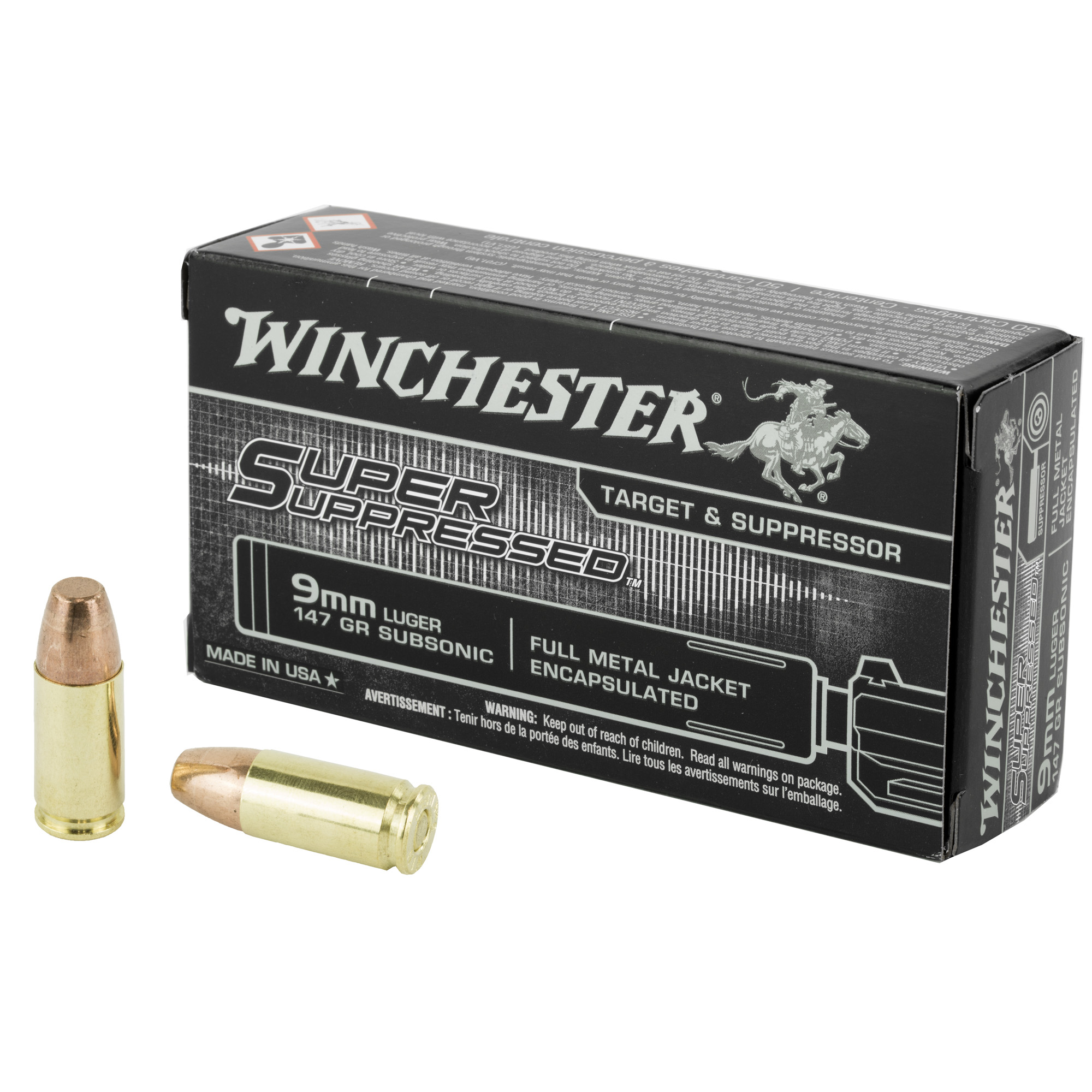 chester Super Suppressed 9mm Subsonic Full Metal Jacket 147 Grain Ammo