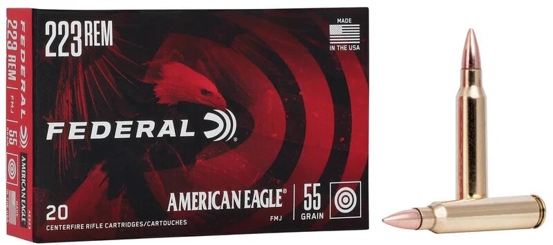 American Eagle AE223 Full Metal Jacket Boat Tail 55 Grain .223 Remington 3240 Fps rican Eagle AE223 Full Metal Jacket Boat Tail 55 Grain .223 Remington 3240 Fps Ammo