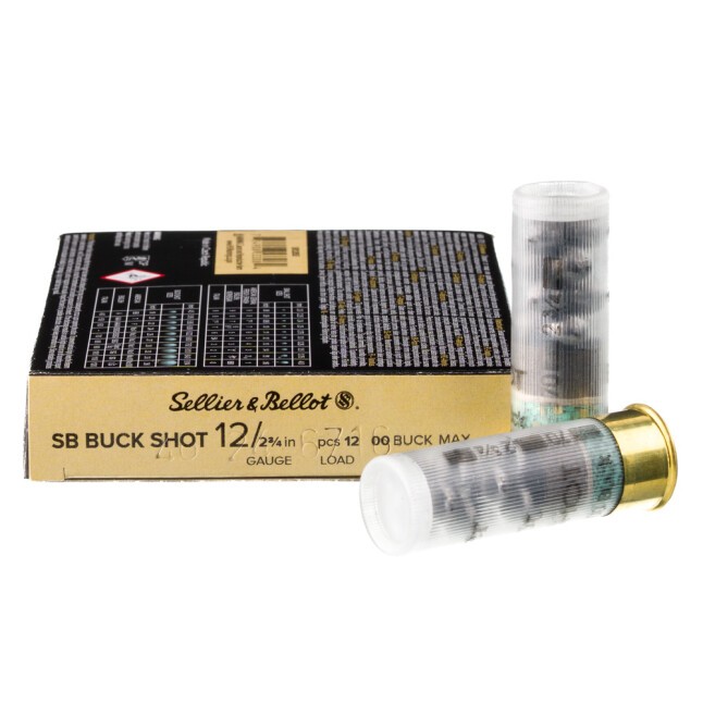 lier & Bellot (S&B) 12 Gauge SB12BSE Hunting Buckshot 2.75 1-1/4oz 00 Buck Shot 1181 FPS Ammo