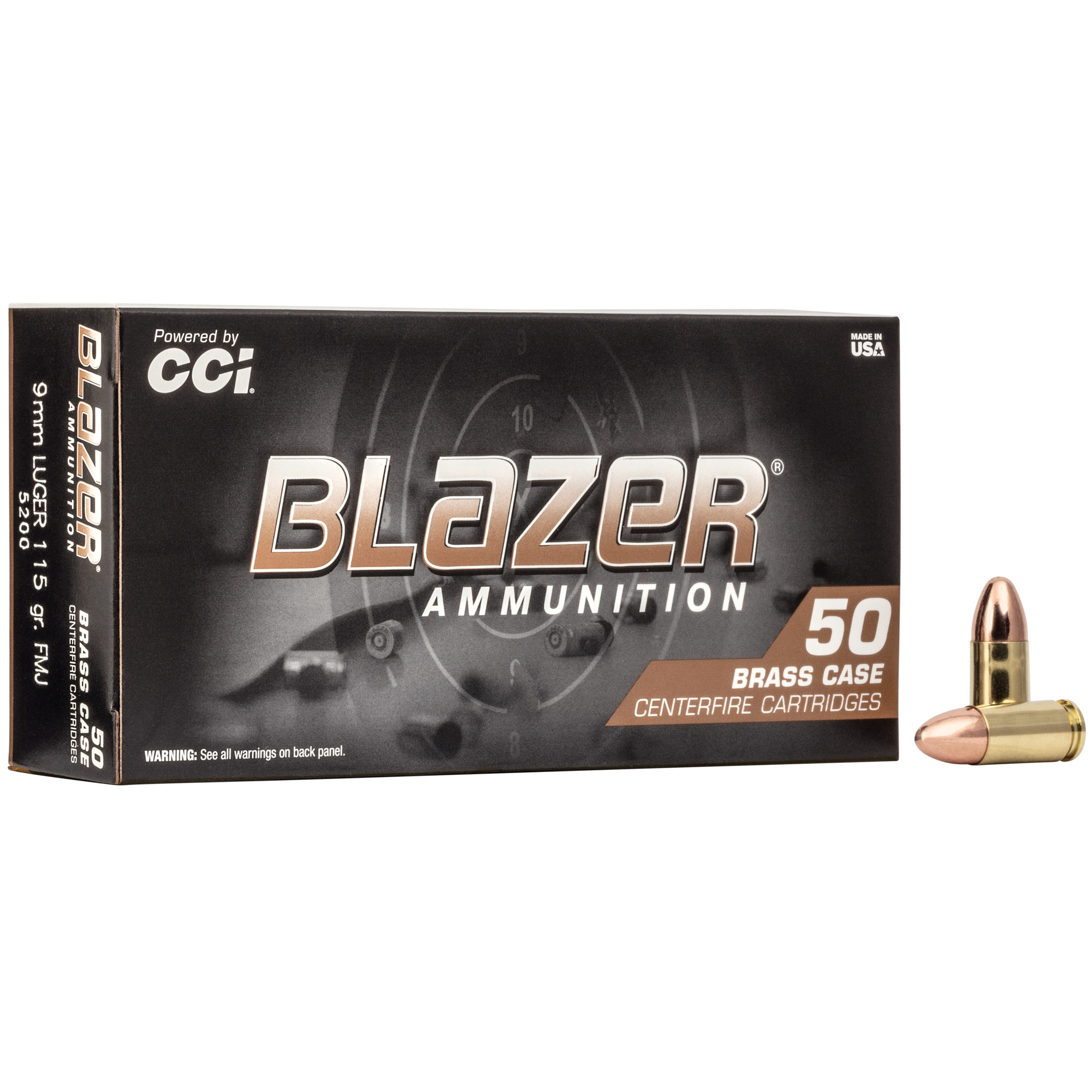 CCI Blazer Brass 9mm 115 Grain Full Metal Jacket Blazer Brass 9mm 115 Grain Full Metal Jacket Ammo