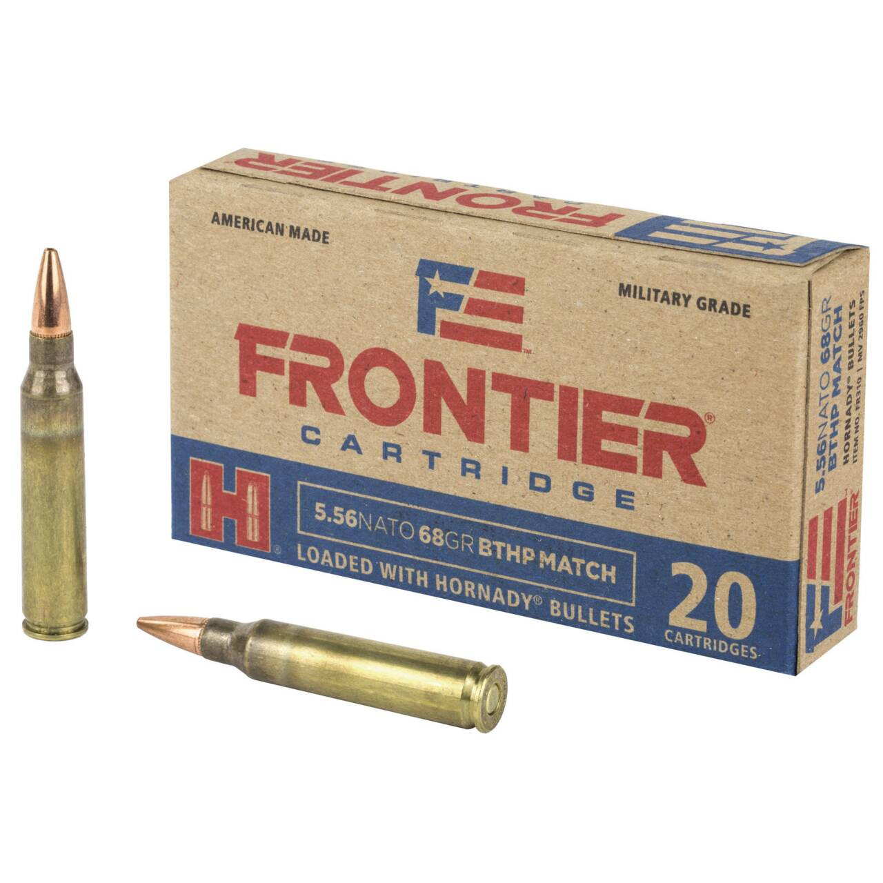 ntier Cartridge FR310 Rifle 5.56x45mm NATO 68 Gr Boat Tail Hollow Point Match Ammo