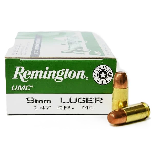 Remington 23732 UMC Full Metal Jacket 147 Grain 9mm Luger/Parabellum 990 Fps ington 23732 UMC Full Metal Jacket 147 Grain 9mm Luger/Parabellum 990 Fps Ammo