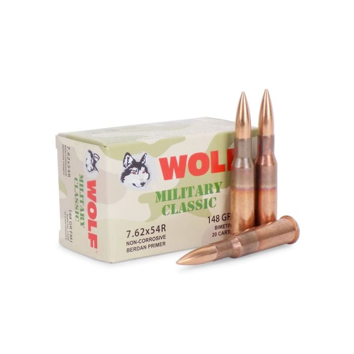 f Military Classic 7.62x54R 148 Grain Full Metal Jacket(FMJ) Bi-Metal Case Ammo