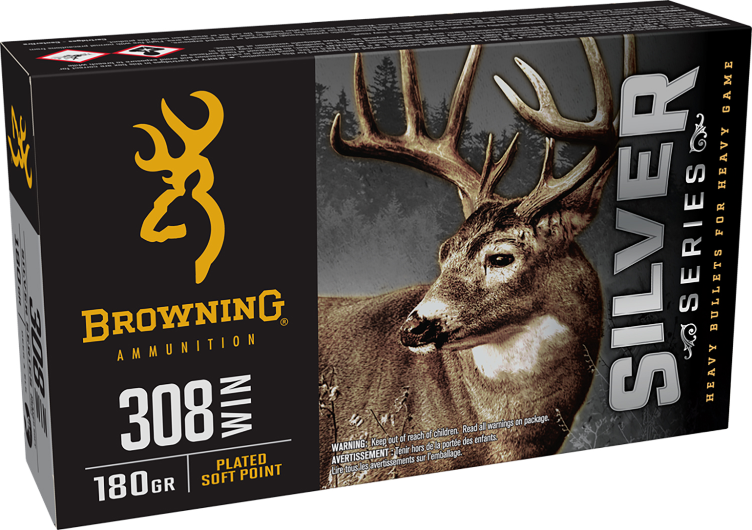 wning B192603081 Silver Plated Soft Point 180 Grain .308 Win / 7.62x51mm 2743 Ft Lbs Ammo