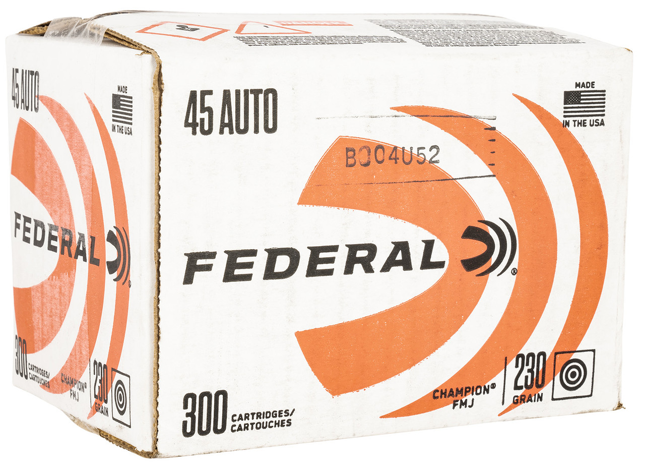 eral C45230A300 Champion Training 45ACP 230gr Full Metal Jacket 300 Per Box/1 Case Loose Ammo