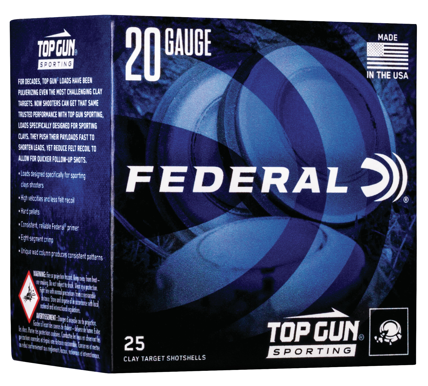 eral Top Gun Sporting Shotgun 20 Gauge (20 Ga.) 2.75 In. 1250 FPS 7/8 Oz. 8 Shot 25 Rd. Ammo