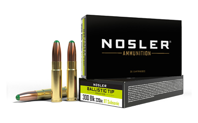 Nosler BT Suppressor Ready Rifle Ammo 300 Blackout 220 Gr. BT RN 20 Rd. ler BT Suppressor Ready Rifle 300 Blackout 220 Gr. BT RN 20 Rd. Ammo