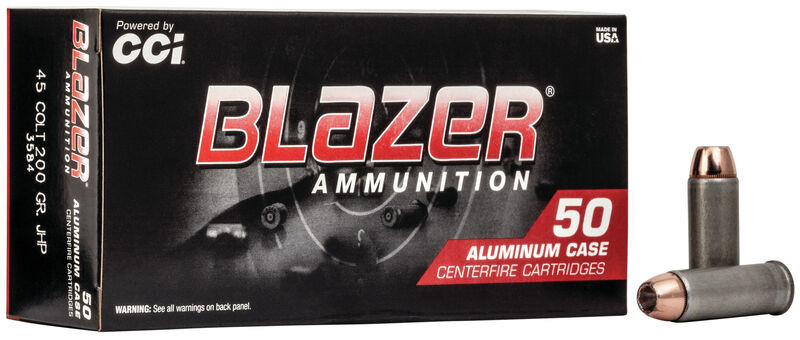 CCI 3584 Blazer 45 Colt (LC) 200 Gr Jacketed Hollow Point (JHP) 3584 Blazer 45 Colt (LC) 200 Gr Jacketed Hollow Point (JHP) Ammo