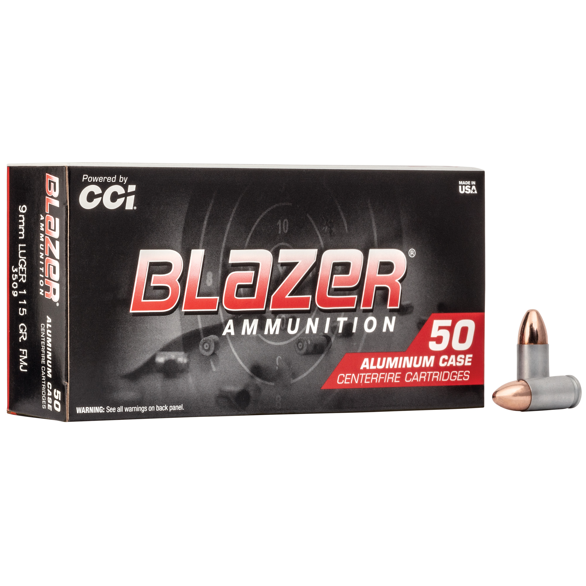  3509 Blazer 9mm Luger 115 Gr (FMJ) Ammo