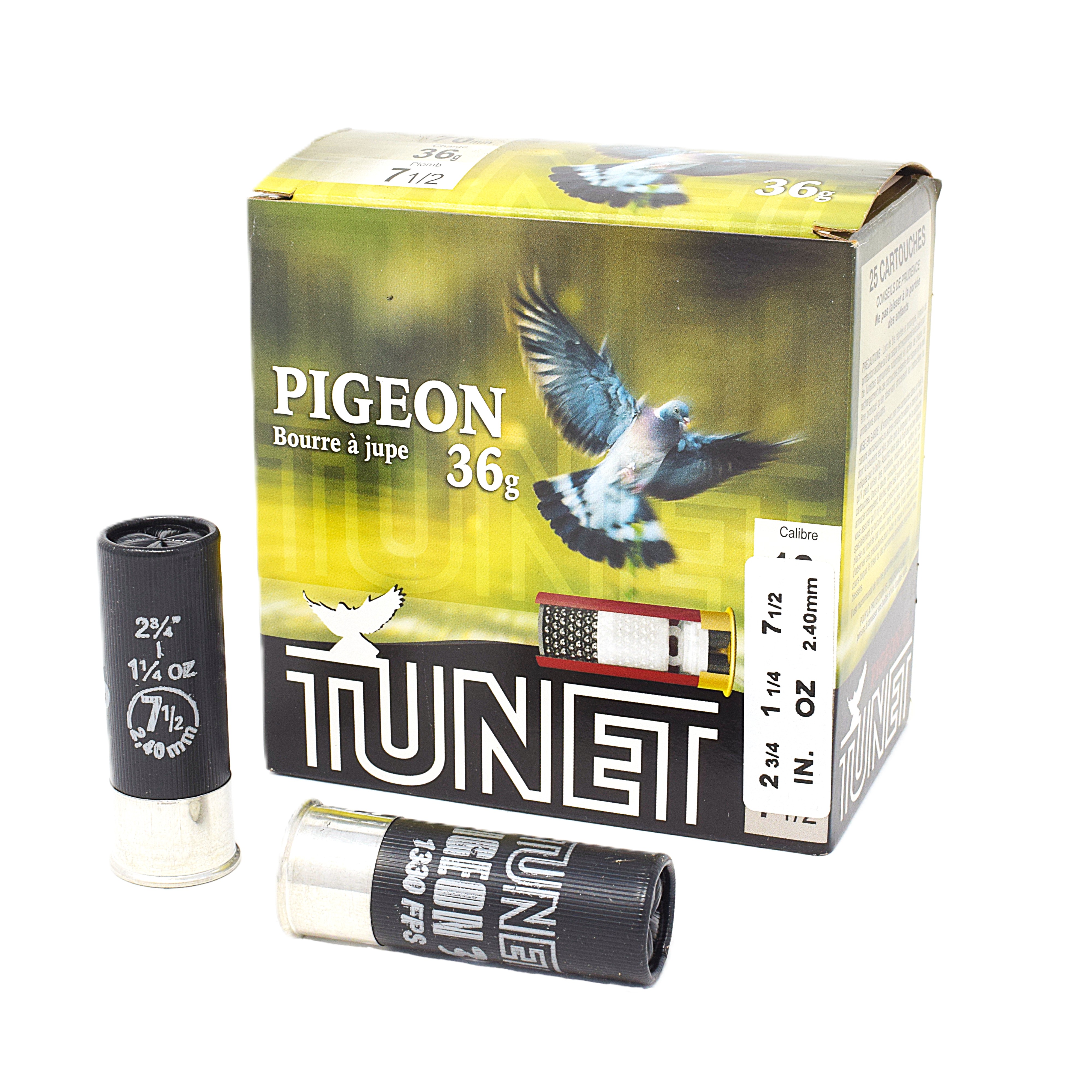 et Pigeon Skirted Wad 12 Gauge #7.5 Shot 2 3/4 1.25 Oz Ammo