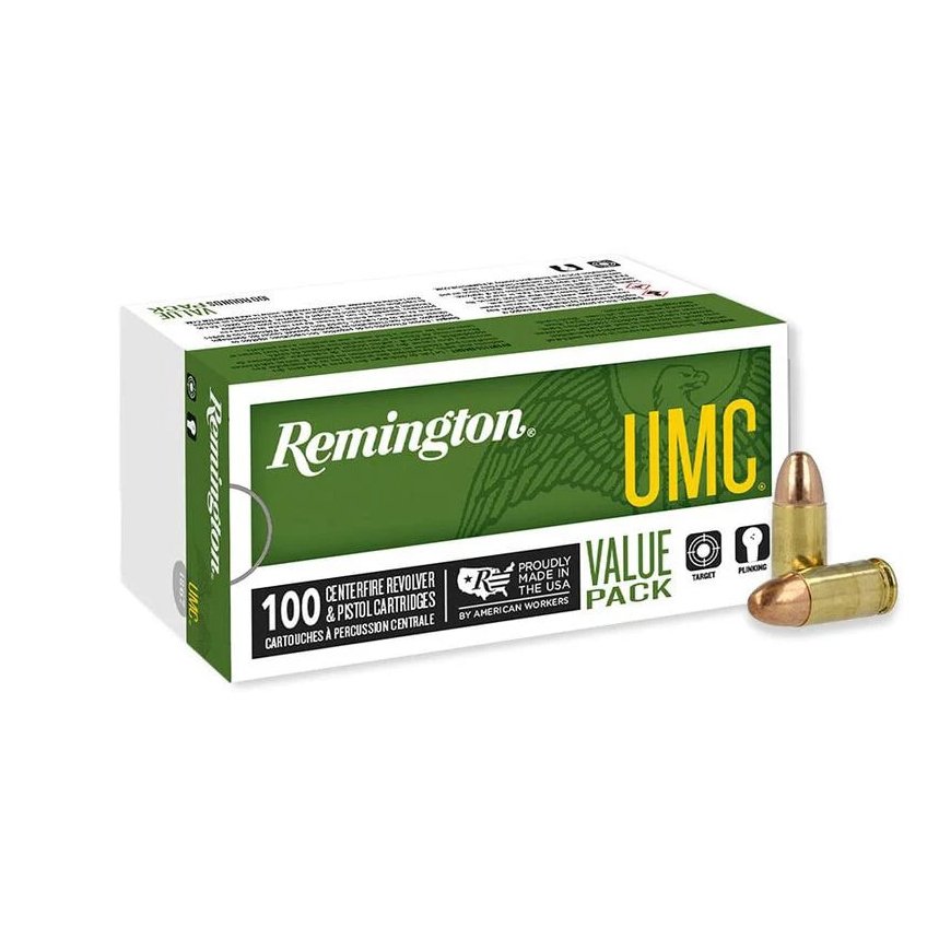 ington UMC 9MM 115 Grain Full Metal Jacket Value Pack 100 Round Box 23765 Ammo