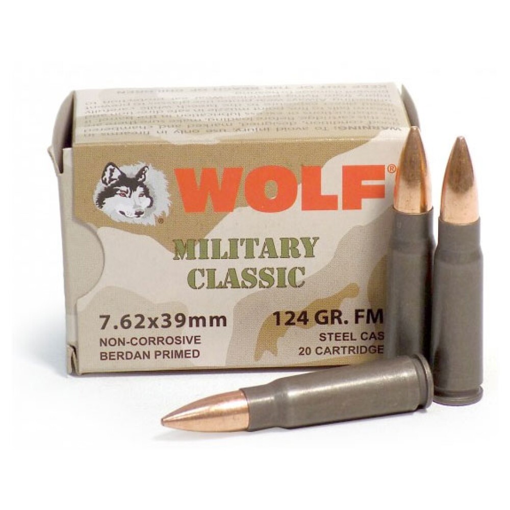f Military Classic 7.62x39mm 124 Gr FMJ Ammo