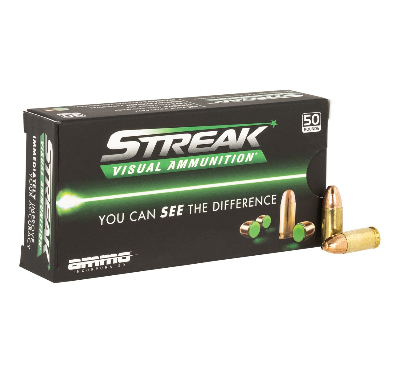 EEN) Inc 9mm Luger Streak Visual Tracer Total Metal Case(TMC) 115 Grain Ammo