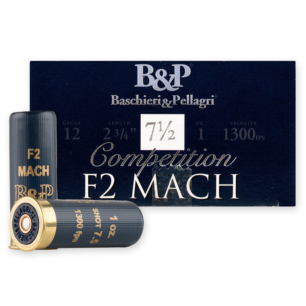 chieri & Pellagri (B&P) 12 Gauge 12B1F2H7 Competition F2 Mach 2.75 1oz 7.5 Shot 1300 FPS Ammo