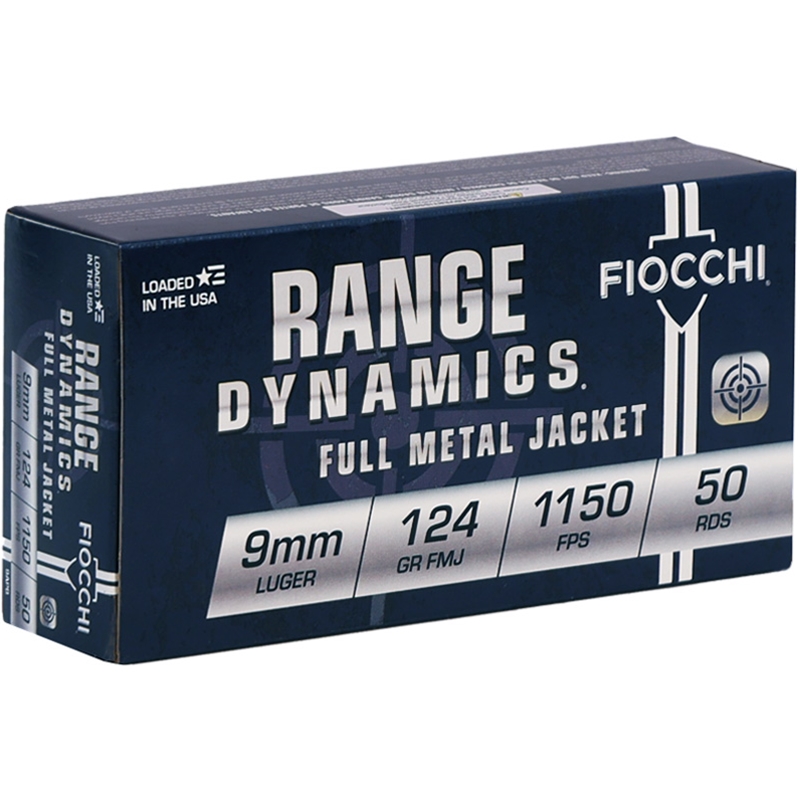 Fiocchi 9mm Luger 124 Gr Full Meta Jacket (FMJ) cchi 9mm Luger 124 Gr Full Meta Jacket (FMJ) Ammo