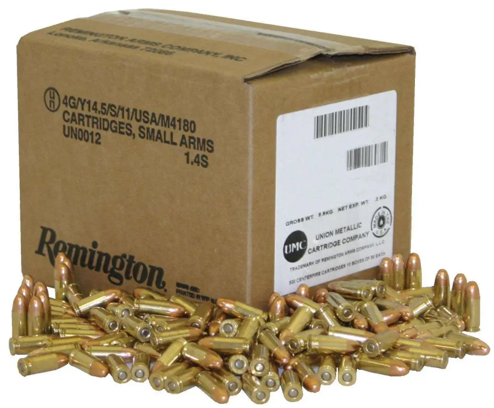 Remington UMC Bulk Pistol Ammo 9mm 115 Gr. FMJ 500 Rd. Loose Pack ington UMC Bulk Pistol 9mm 115 Gr. FMJ 500 Rd. Loose Pack Ammo