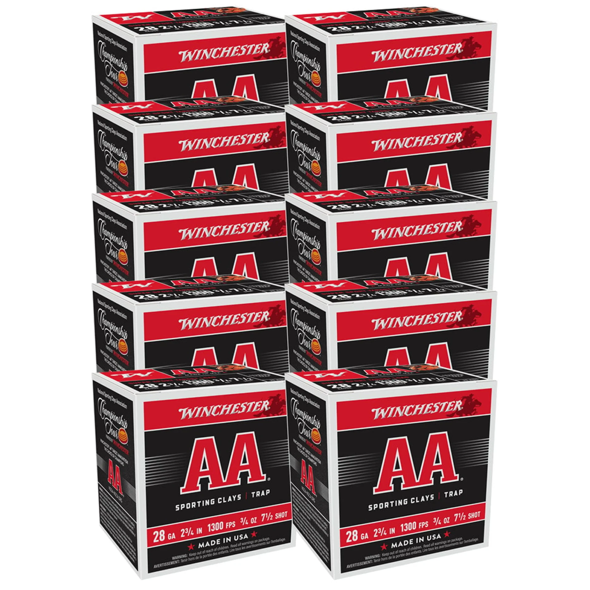 chester 28 Gauge AASC287 3/4oz 7.5 Shot 1300 FPS 250rd/Case Ammo