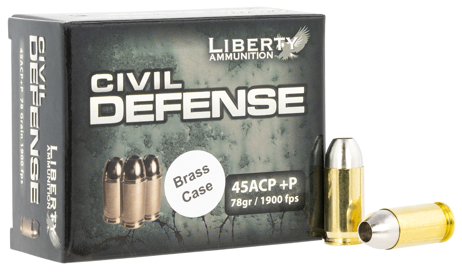 erty Ammunition LACD45013BC Civil Defense 45ACP P 78gr Lead Free Fragmenting Hollow Point 20 Per Box/50 Case Ammo