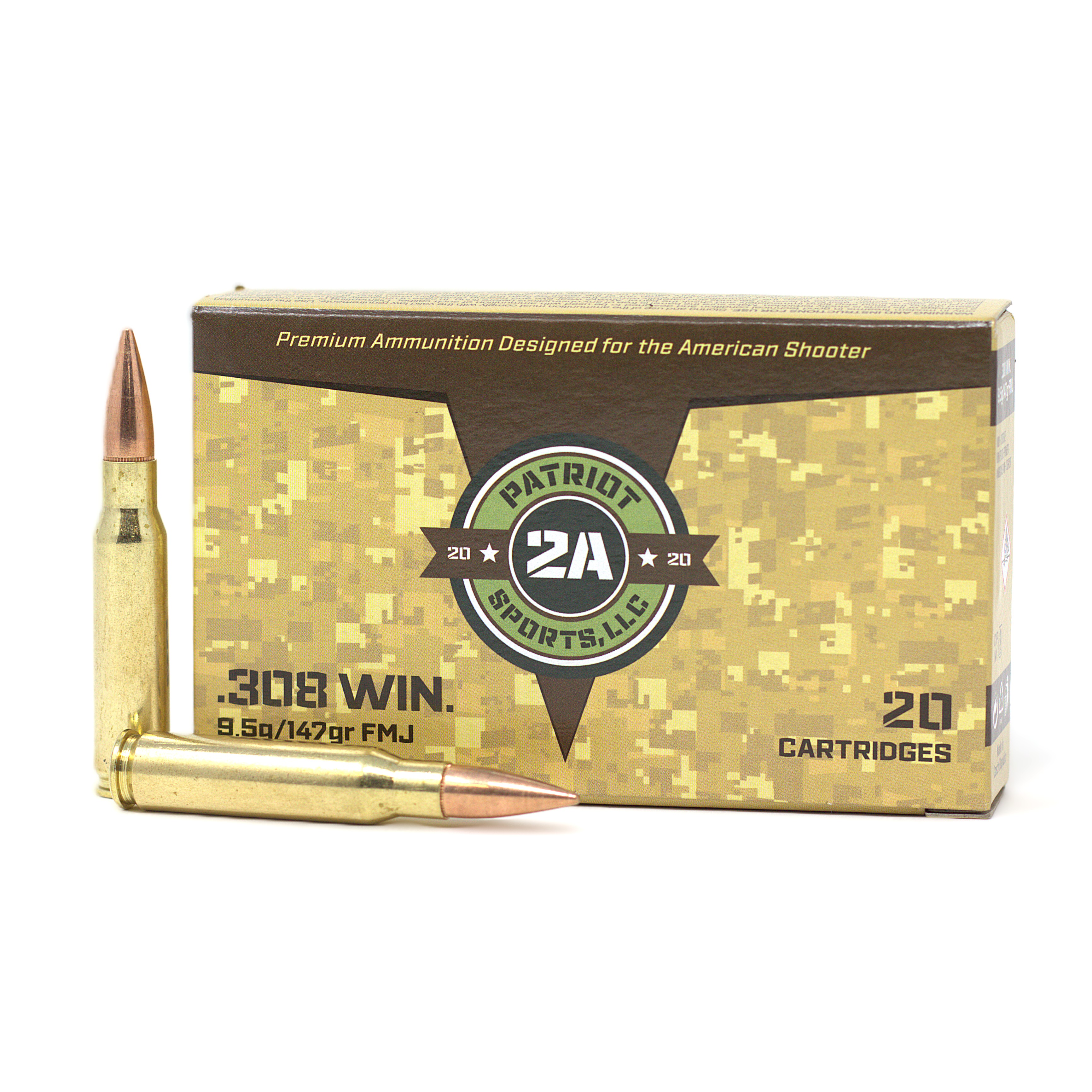 Patriot Sports 308 Win 147 Grain Full Metal Jacket (FMJ) 2788fps riot Sports 308 Win 147 Grain Full Metal Jacket (FMJ) 2788fps Ammo