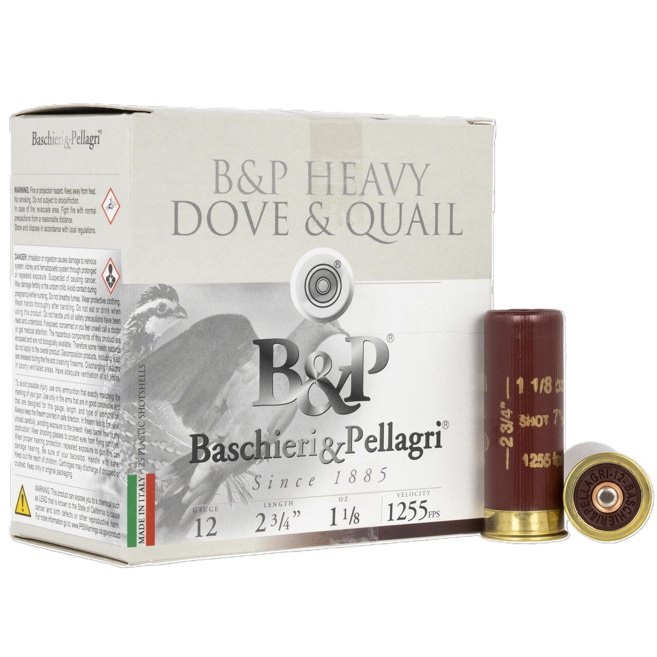 P Dove &Quail G 12 Gauge (12 Ga.) 2 3/4in 1 1/8oz-7.5 Shot 1255fps 25 Rd/box Ammo