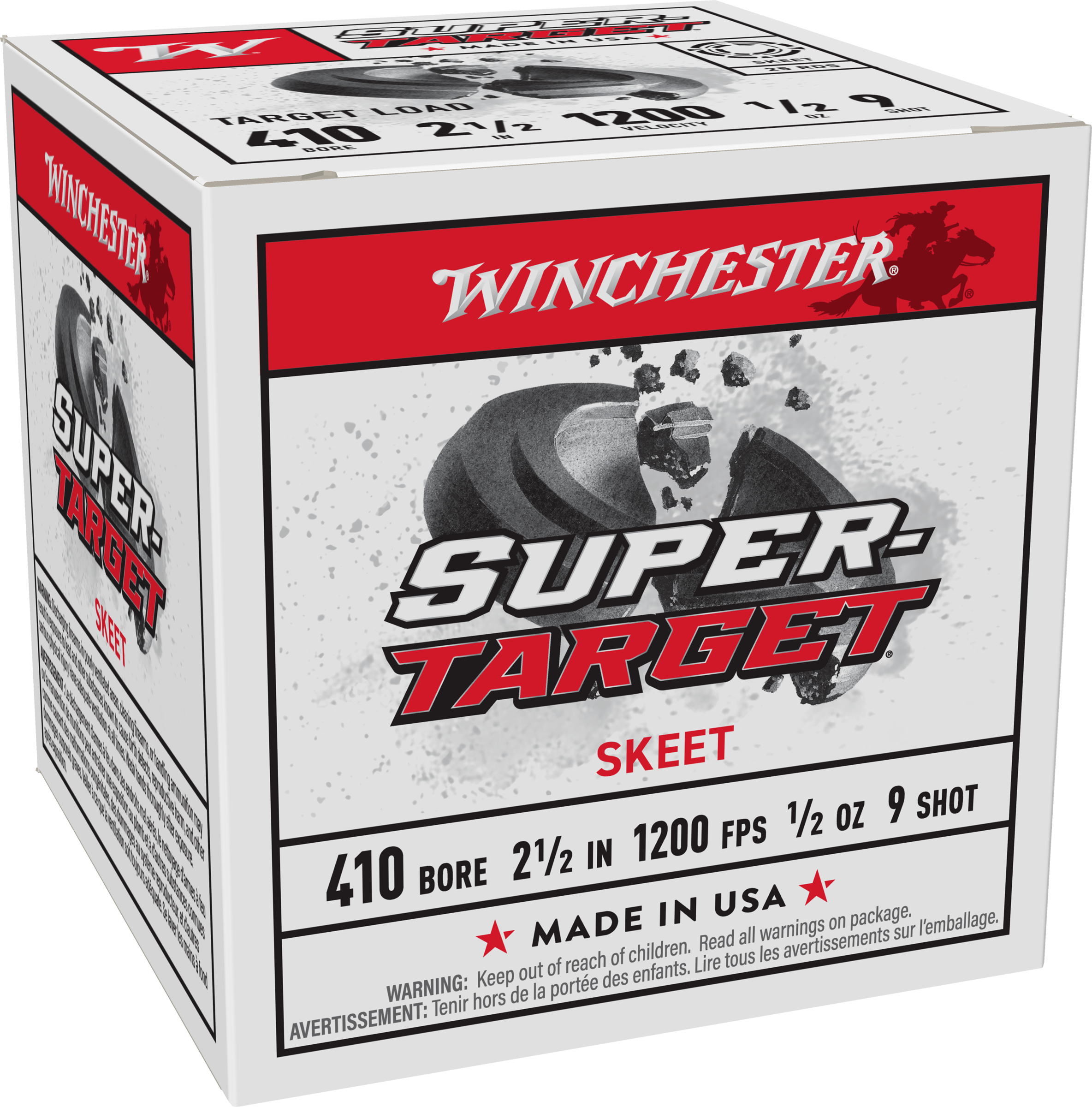 SUPER TARGET 410 BORE 2-1/2 1/2OZ #9 SHOT 25/BOX 1200 FPS ER TARGET 410 BORE 2-1/2 1/2OZ #9 SHOT 25/BOX 1200 FPS Ammo