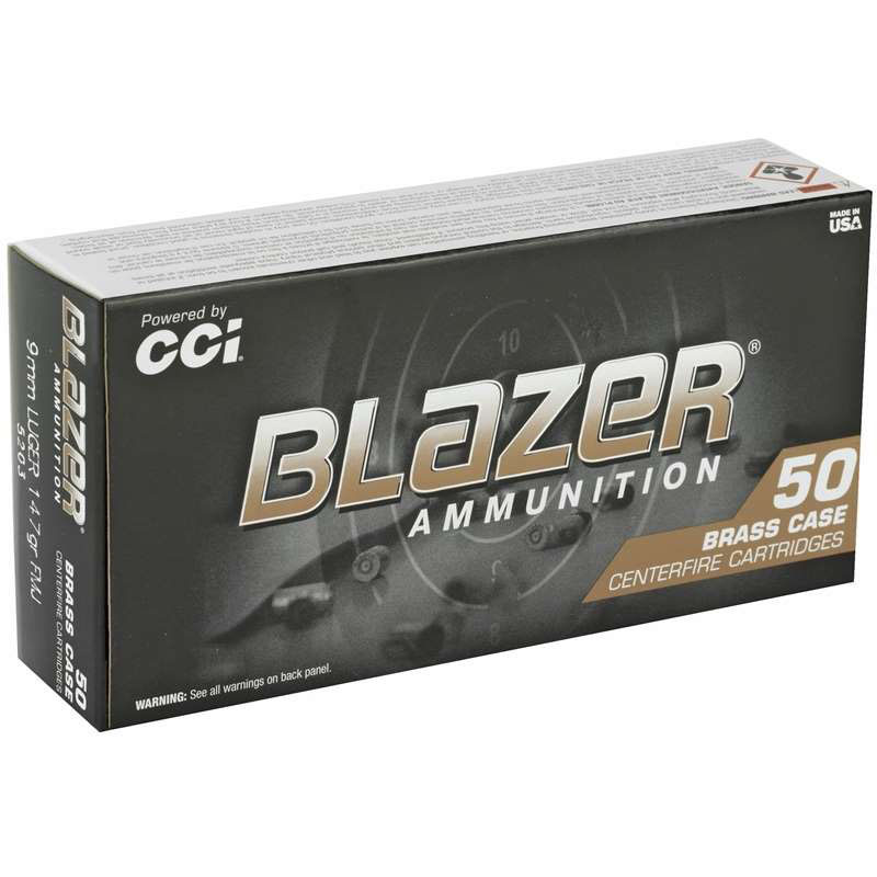  Blazer Brass Pistol 9mm 147 Gr. FMJ 50 Rd. Ammo