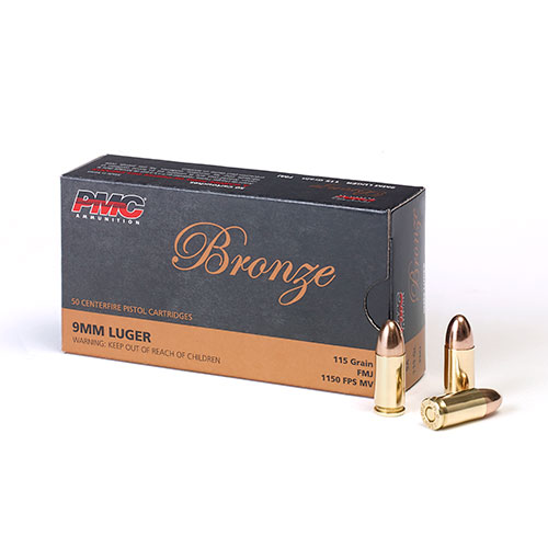 PMC 9A Bronze 9mm Luger 115 Gr Full Metal Jacket (FMJ) 9A Bronze 9mm Luger 115 Gr Full Metal Jacket (FMJ) Ammo