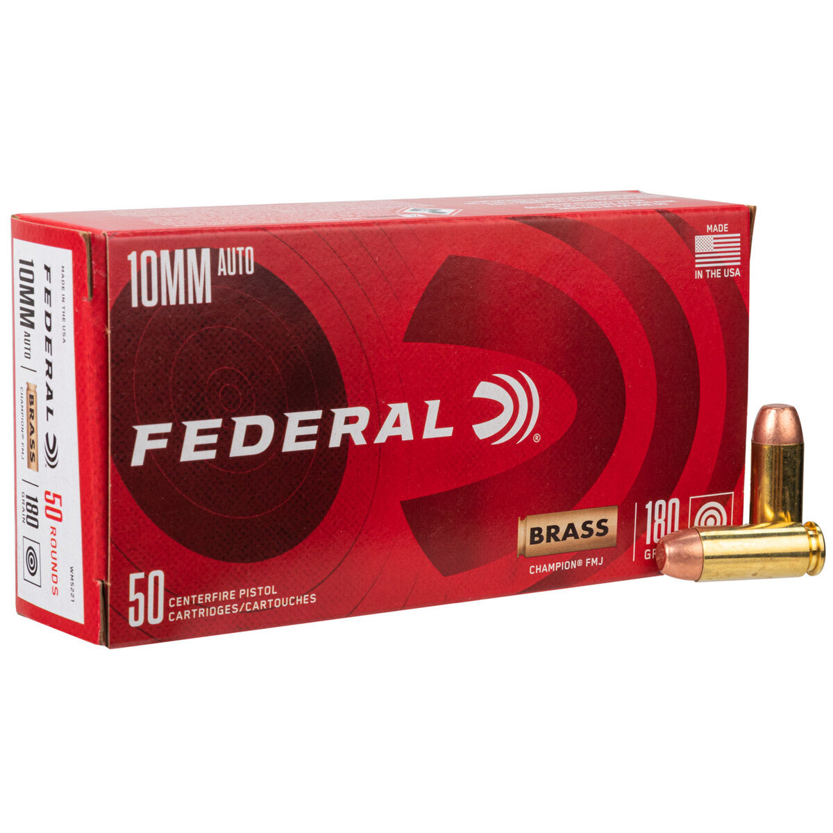 eral WM5221 Champion Training 10mm Auto 180 Gr Full Metal Jacket (FMJ) 1200 FPS Ammo