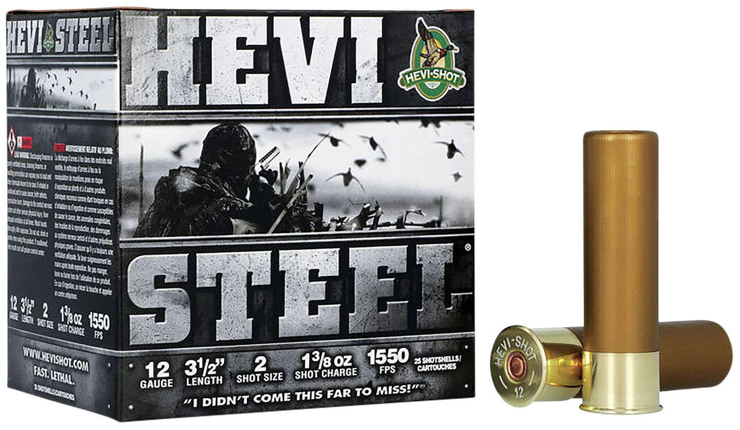 I-Shot 12 Gauge HS65002 HEVI-Steel Waterfowl 3.5 1-3/8oz 2 Shot Ammo