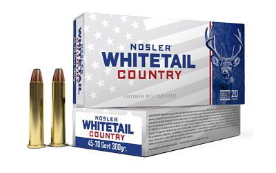 Nosler Whitetail Country 45-70 Gov. 300 Grain Jacketed Soft Point(JSP) ler Whitetail Country 45-70 Gov. 300 Grain Jacketed Soft Point(JSP) Ammo