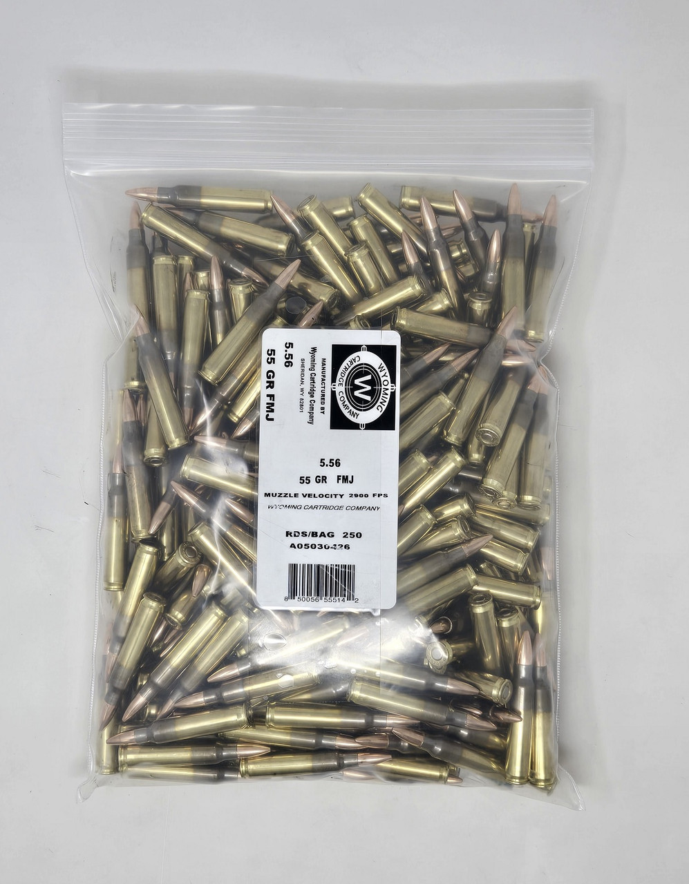 Wyoming Cartridge Company 5 56x45mm NATO 55 Grain Full Metal Jacket FMJ 
