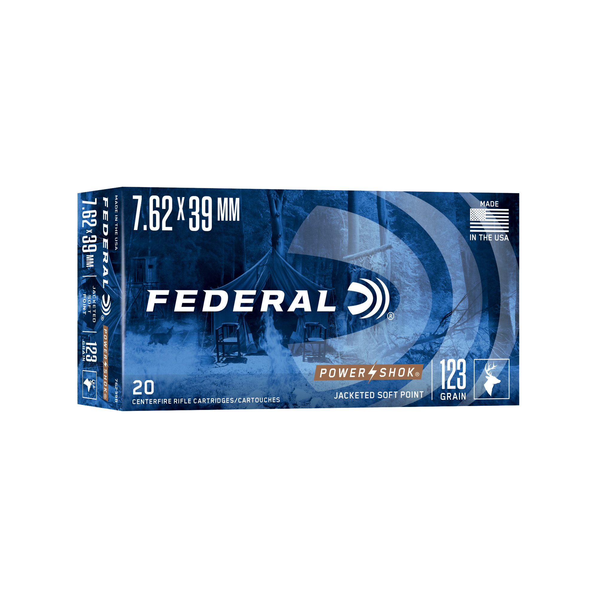 eral Power-Shok Rifle 7.62x39 123 Gr. SP 20 Rd. Ammo