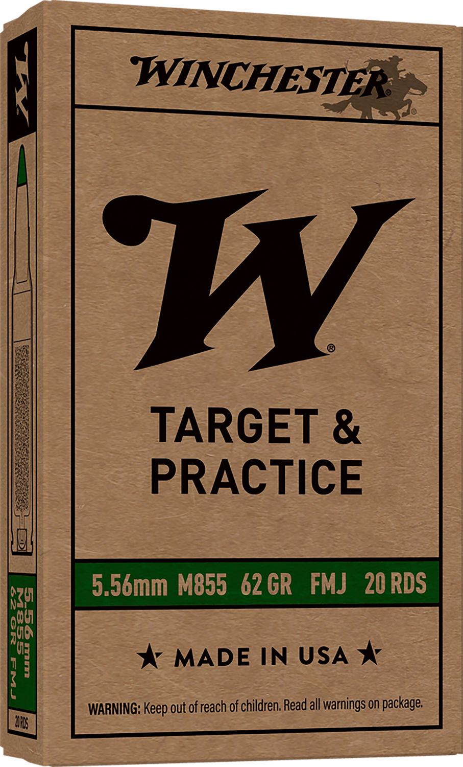Winchester 5 56x45mm NATO WM855K M855 Green Tip Full Metal Jacket FMJ 62 Grain 3060 FPS