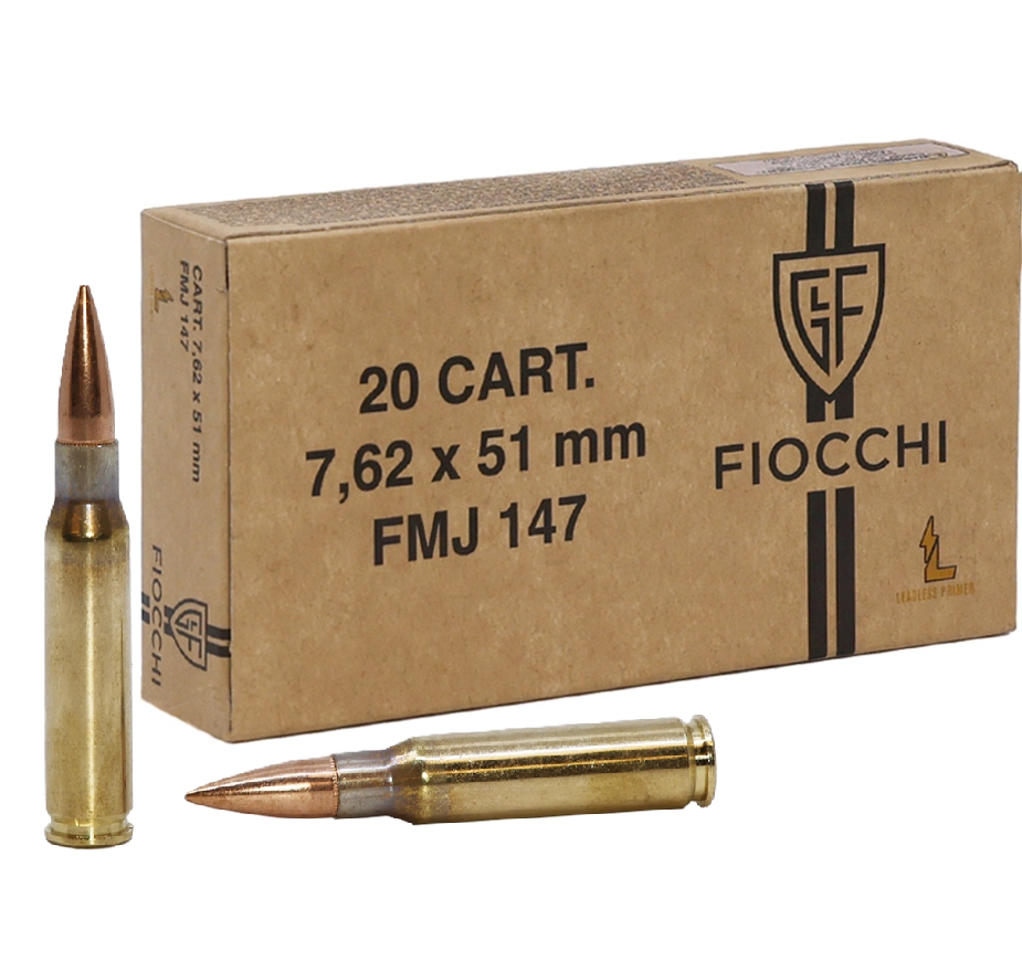 cchi 7.62x51mm 147 Grain Full Metal Jacket (FMJ) Ammo