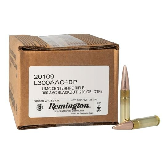 ington 20109 UMC Mega Pack Open Tip Flat Base 220 Grain .300 AAC Blackout 940 Fps Ammo