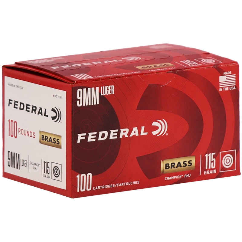 eral WM51991 Champion Training 9mm Luger 115 Gr Full Metal Jacket (FMJ) Ammo
