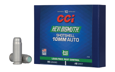 CCI Pest Control Bismuth Shotshell Ammunition 10mm Auto 8 Shot 1300 Fps 10/ct Pest Control Bismuth Shotshell Ammunition 10mm Auto 8 Shot 1300 Fps 10/ct Ammo