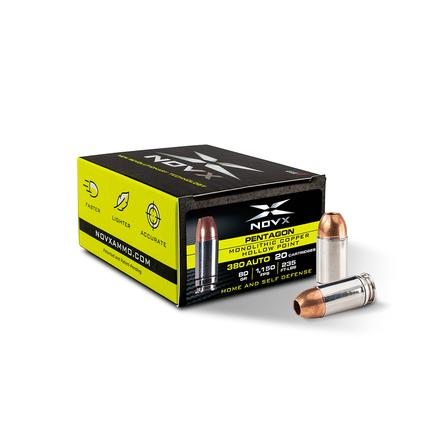X 380CP8020 Pentagon Monolithic Copper Hollow Point 80 Grain .380 ACP/Auto 1150 Fps Ammo