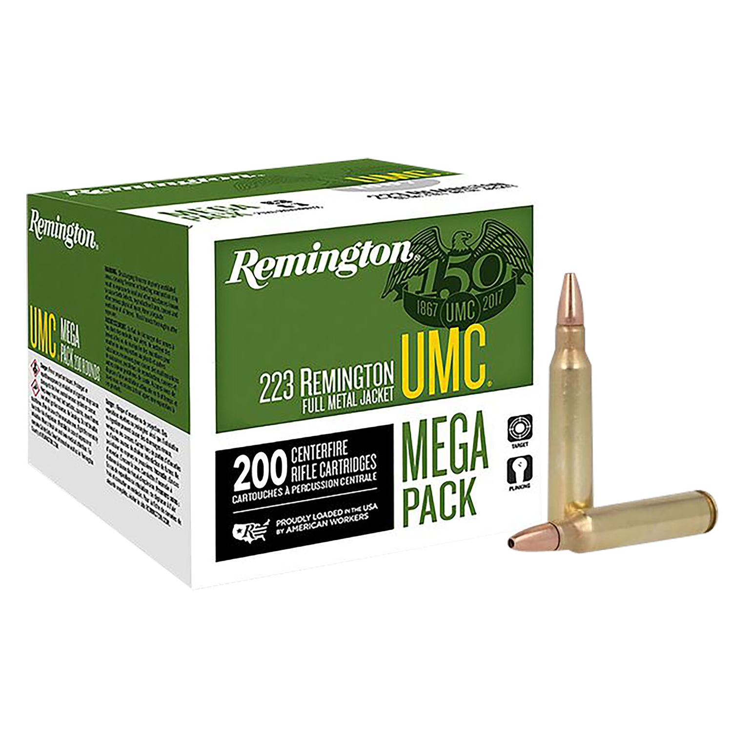 ington 23775 UMC Mega Pack Jacketed Hollow Point 45 Grain .223 Remington 3550 Fps Ammo