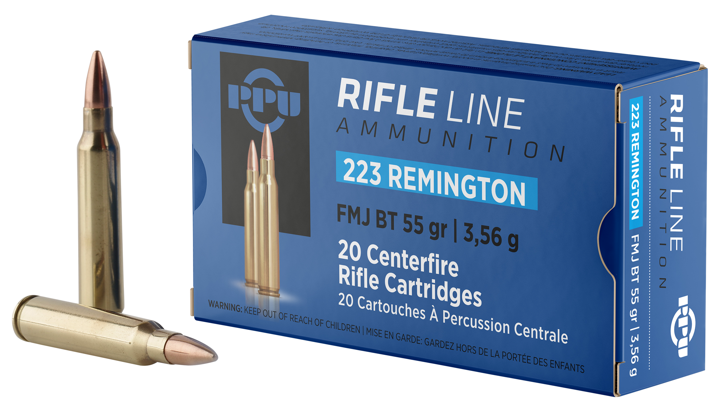  PP223F1 Standard Rifle Rifle 223 Rem 55 Gr Full Metal Jacket Boat-Tail (FMJBT) 20 Per Box/ 50 Cs Ammo