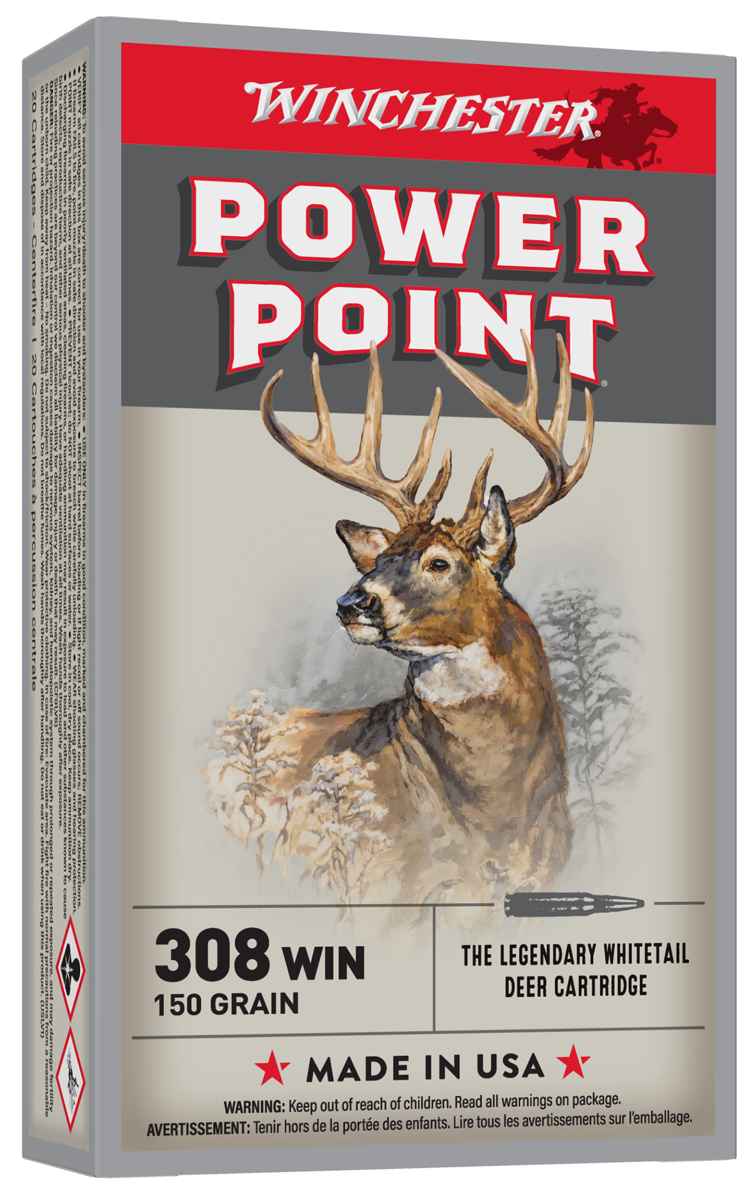 Winchester X3085 Super-X Power-Point Pointed Soft Point 150 Grain  308 Win   7 62x51mm 2820 fps