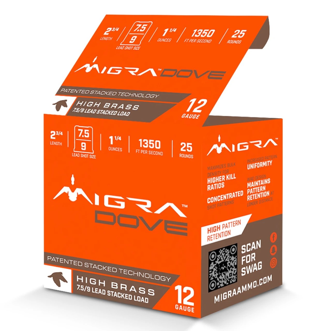 ra Ultimate Dove Hi-Brass Lead Shotshells 12ga 2-3/4 1-1/4oz 1350 Fps 1350 Fps #7.5 & 9 Shot 25/ct Ammo