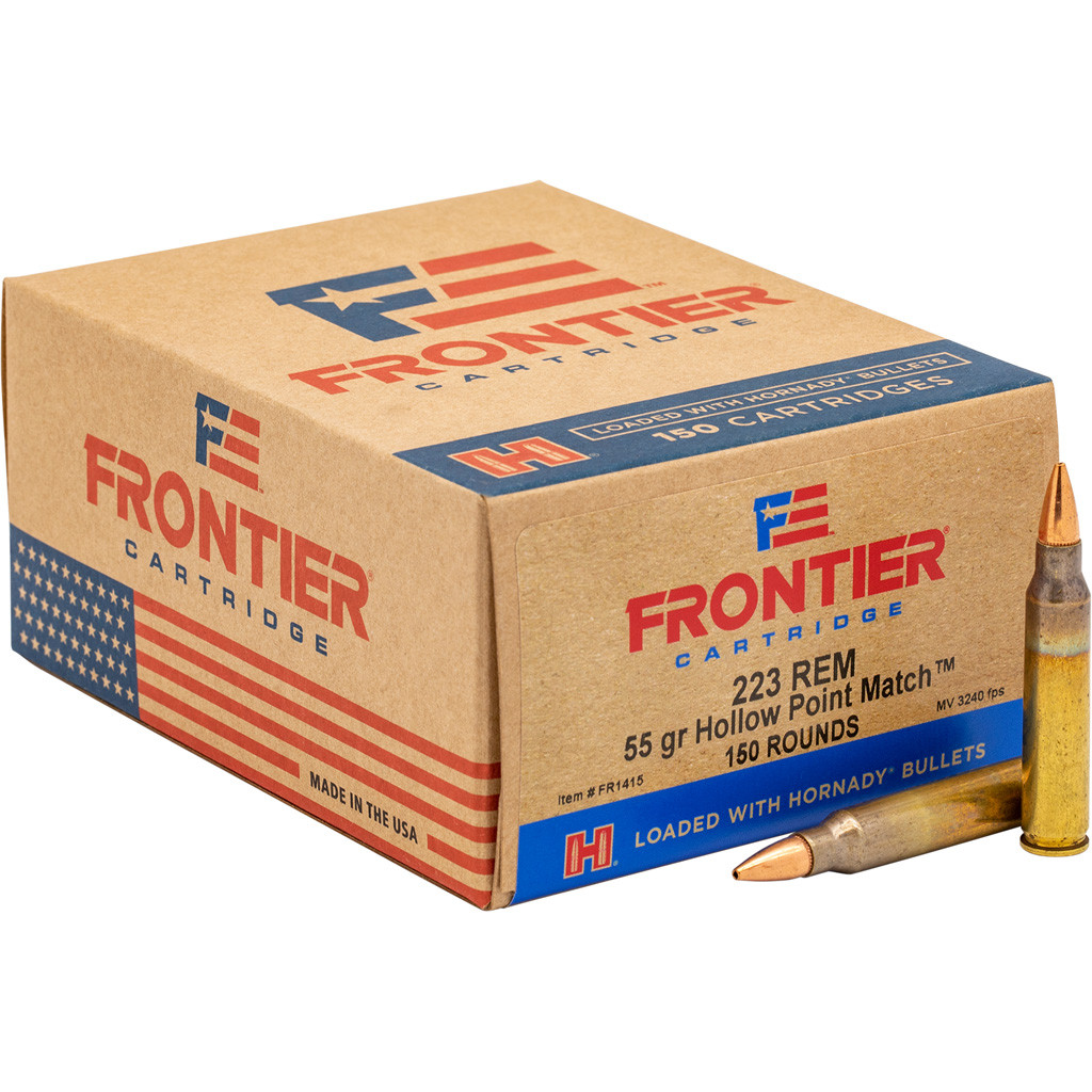 Hornady Frontier Rifle Ammo 223 Rem  55 gr  HP 150 rd 