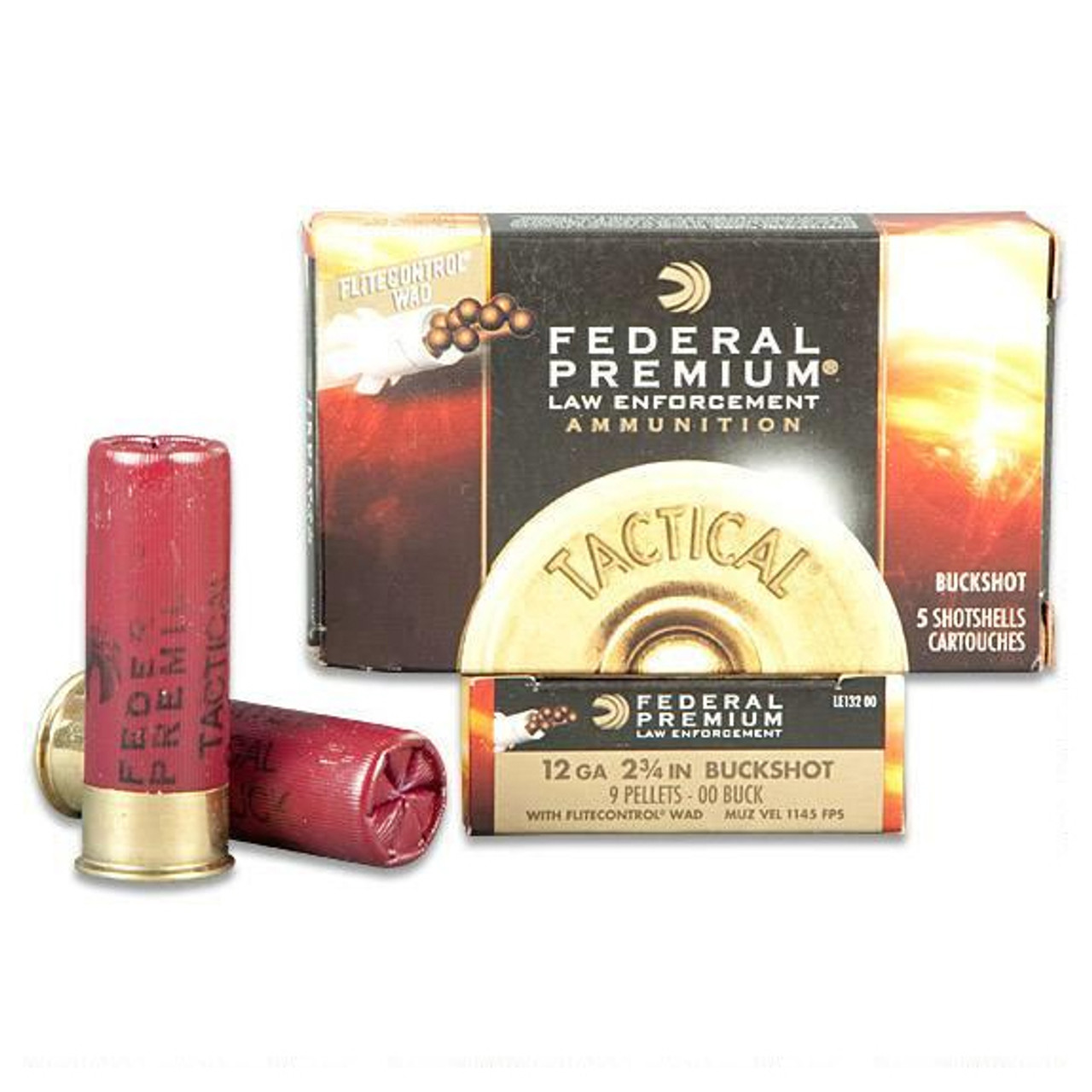 eral Tactical Law Enforcement 12 Gauge 2-3/4 00 Buckshot 9 Pellet Ammo