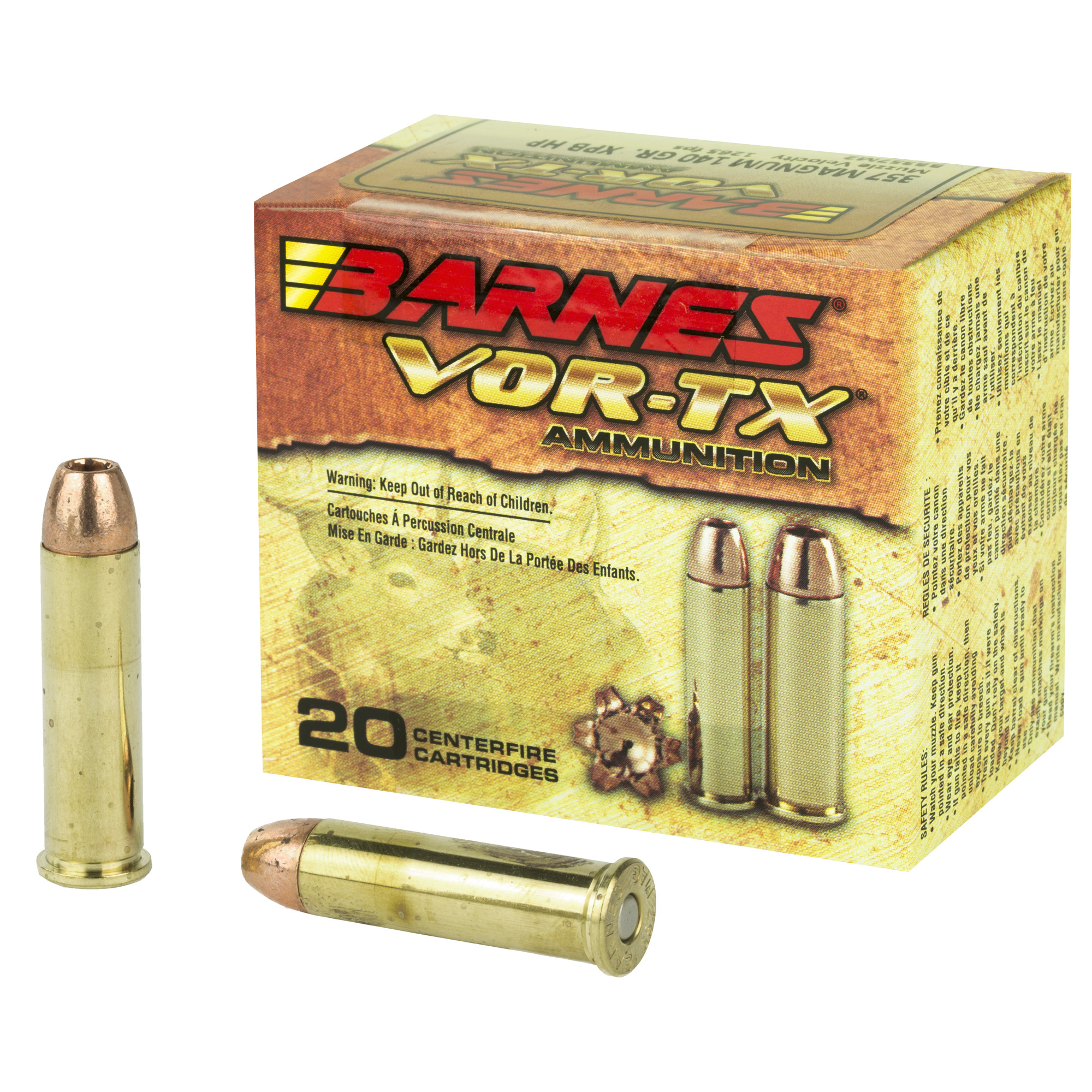 Barnes 21543 XPB Barnes VOR-TX XPB 140 Grain .357 Magnum 1265 Fps nes 21543 XPB Barnes VOR-TX XPB 140 Grain .357 Magnum 1265 Fps Ammo