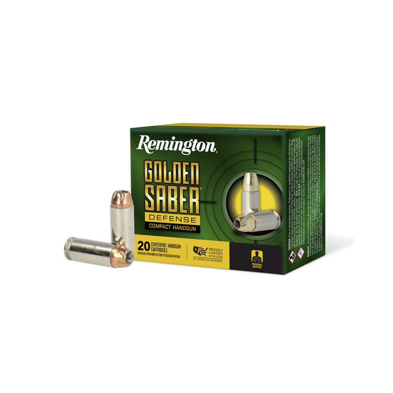 ington Ammunition R21370 Golden Saber Defense 10mmAuto 180gr Brass Jacketed Hollow Point 20 Per Box/25 Case Ammo